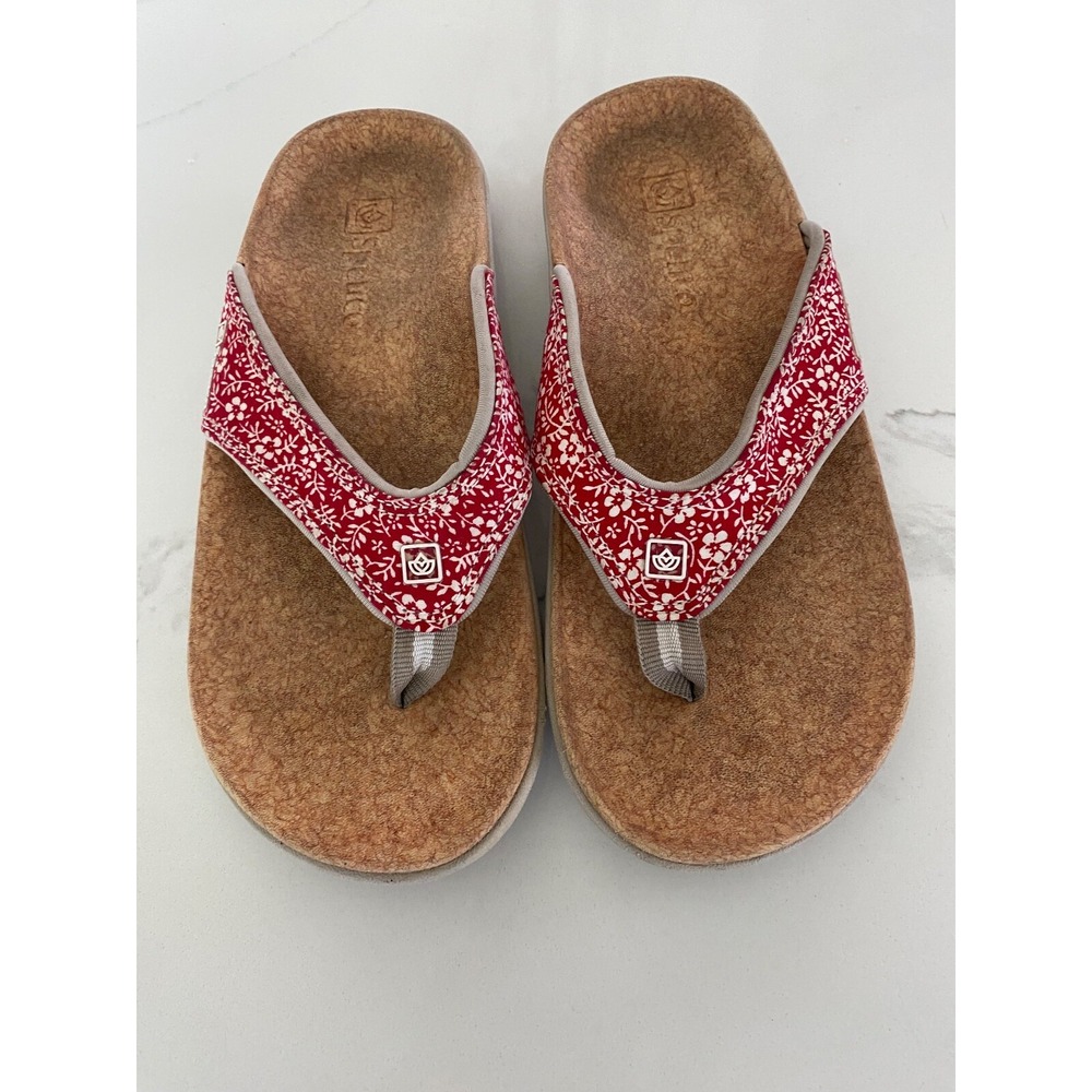 Spenco Orthotic Thong‎ Sandals Women's Sz 5 Model Yumi Color Red Summer Comfort